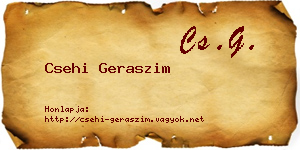 Csehi Geraszim névjegykártya